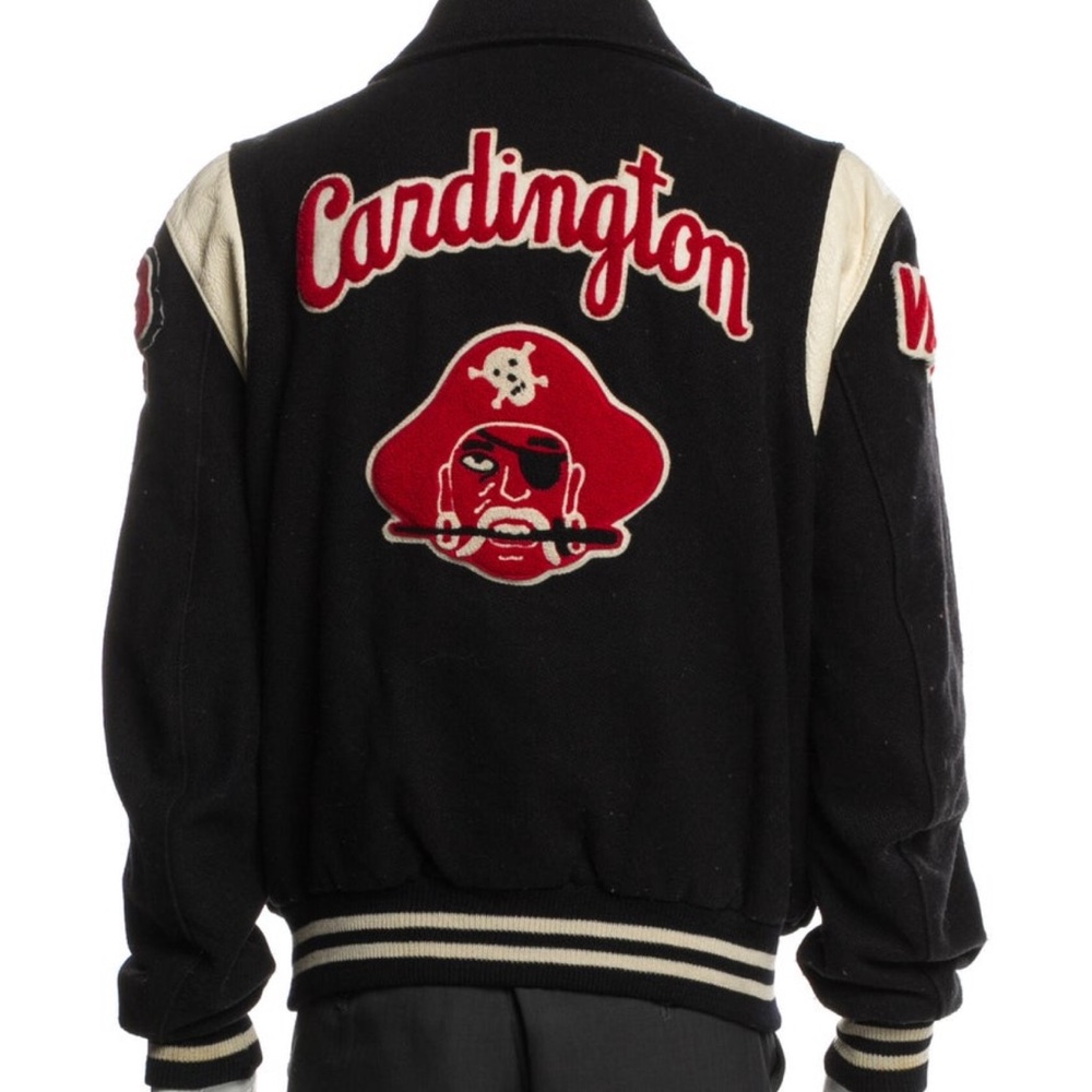 DeLONG varsity jacket with Cardington embroidered back patch